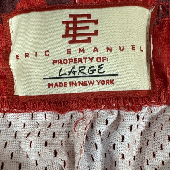 Authentic Eric Emmanuel Bape Camo Red Shorts - Picture 12 of 12